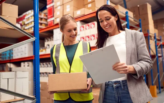 Fulfilment Australia employees tracking inventory in the warehouse